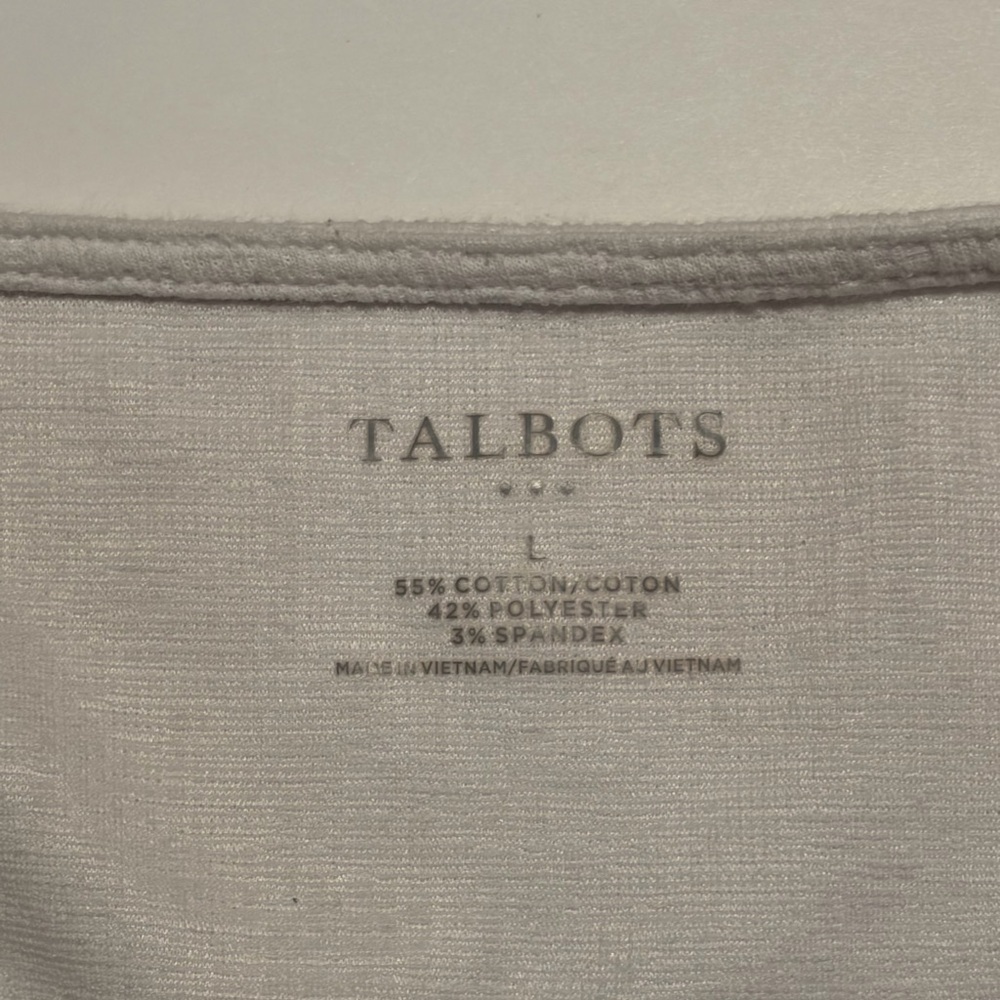 Talbots Women's Off-White Long Sleeve Top, Size L - Picture 3 of 6